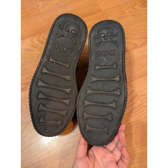 T.U.K Platform Creepers M 7 W 9 Eu 40 Black On Black Suede Chunky Y2K Goth EUC - Picture 7 of 7